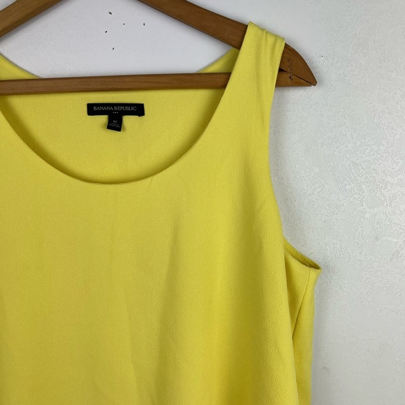 Banana Republic Yellow Sleeveless Blouse Scoop Neck Medium - Picture 2 of 9